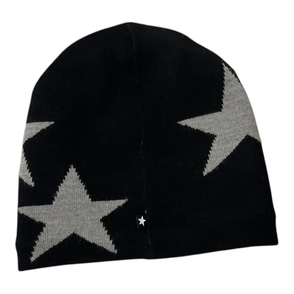MOLO Kids Colder Star-intarsia Beanie In Black Grey Size 1-4 Years Wool Blend